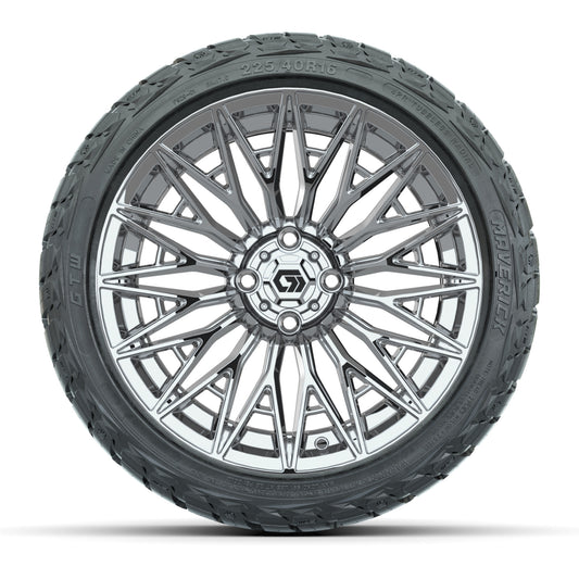 GTW® Blur Chrome 16 in Wheels with 225/40-R16 Maverick Street Tires - Full Set