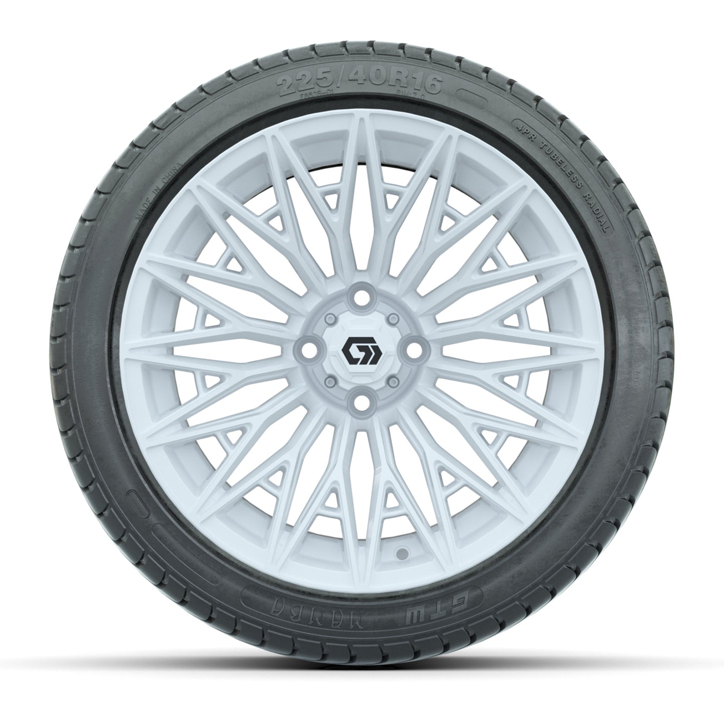 GTW® Blur Gloss White 16 in Wheels with 225/40-R16 Mamba Street Tires - Full Set
