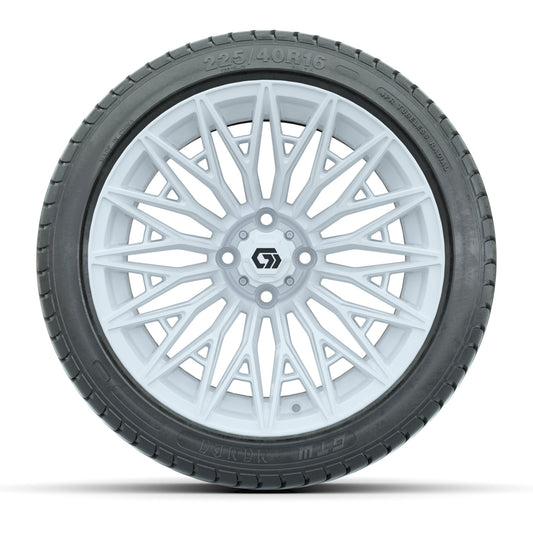 GTW® Blur Gloss White 16 in Wheels with 225/40-R16 Mamba Street Tires - Full Set