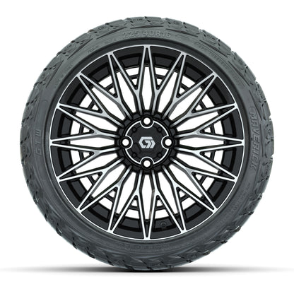 GTW® Blur Black/Machined 16 in Wheels with 225/40-R16 Maverick Street Tires - Full Set