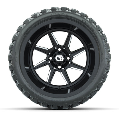 GTW® Reaper Black/Machined 15 in Wheels with 23X10-R15 Nomad Steel Belted Radial All-Terrain Tires - Full Set