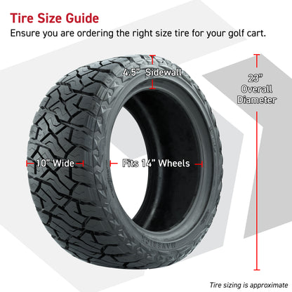 GTW® Assault Matte Bronze 14 in Wheels with 23X10-R14 Maverick Steel Belted Radial All-Terrain Tires - Full Set