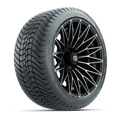 GTW® Blur Black/Machined 16 in Wheels with 225/40-R16 Mamba Street Tires - Full Set