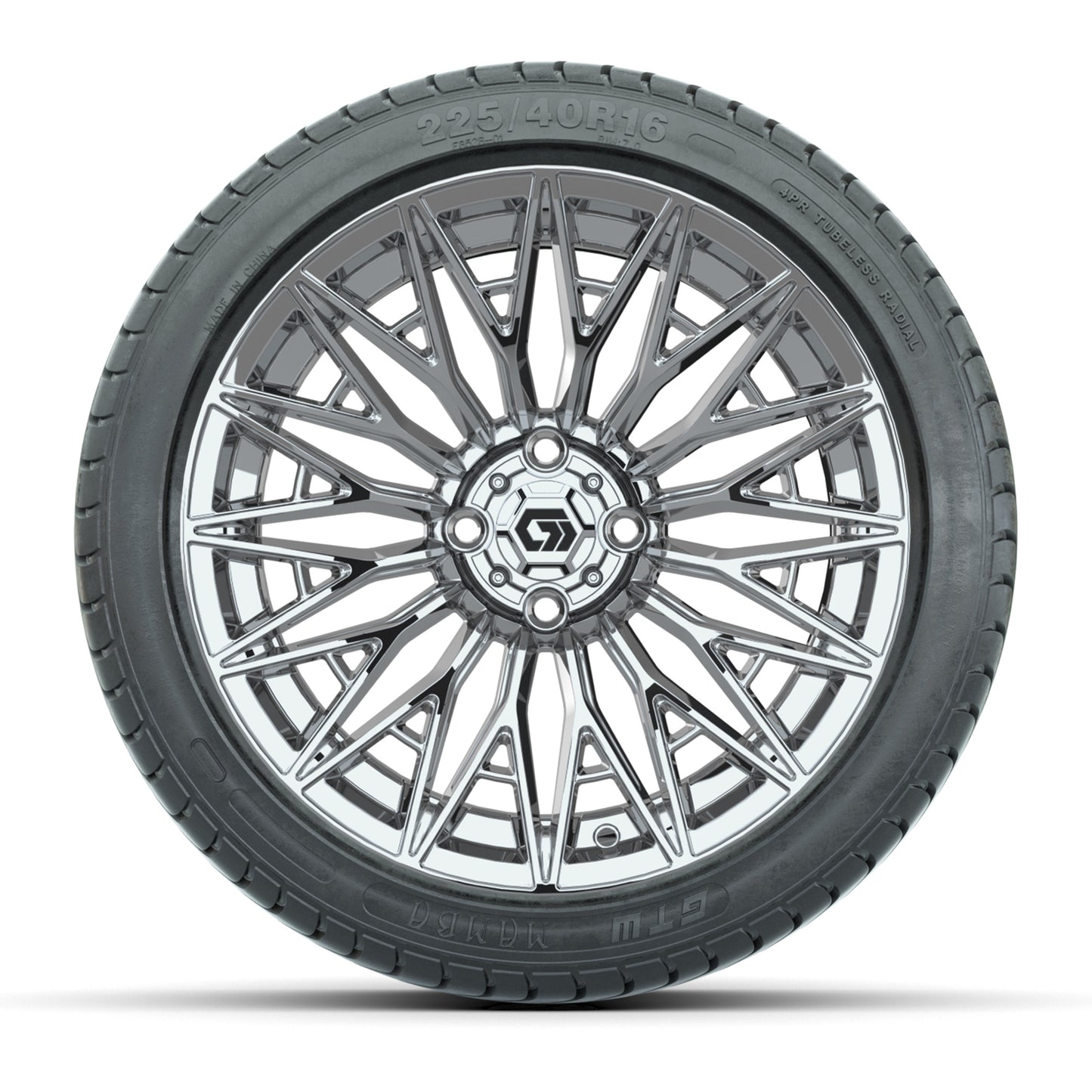 GTW® Blur Chrome 16 in Wheels with 225/40-R16 Mamba Street Tires - Full Set