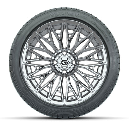 GTW® Blur Chrome 16 in Wheels with 225/40-R16 Mamba Street Tires - Full Set