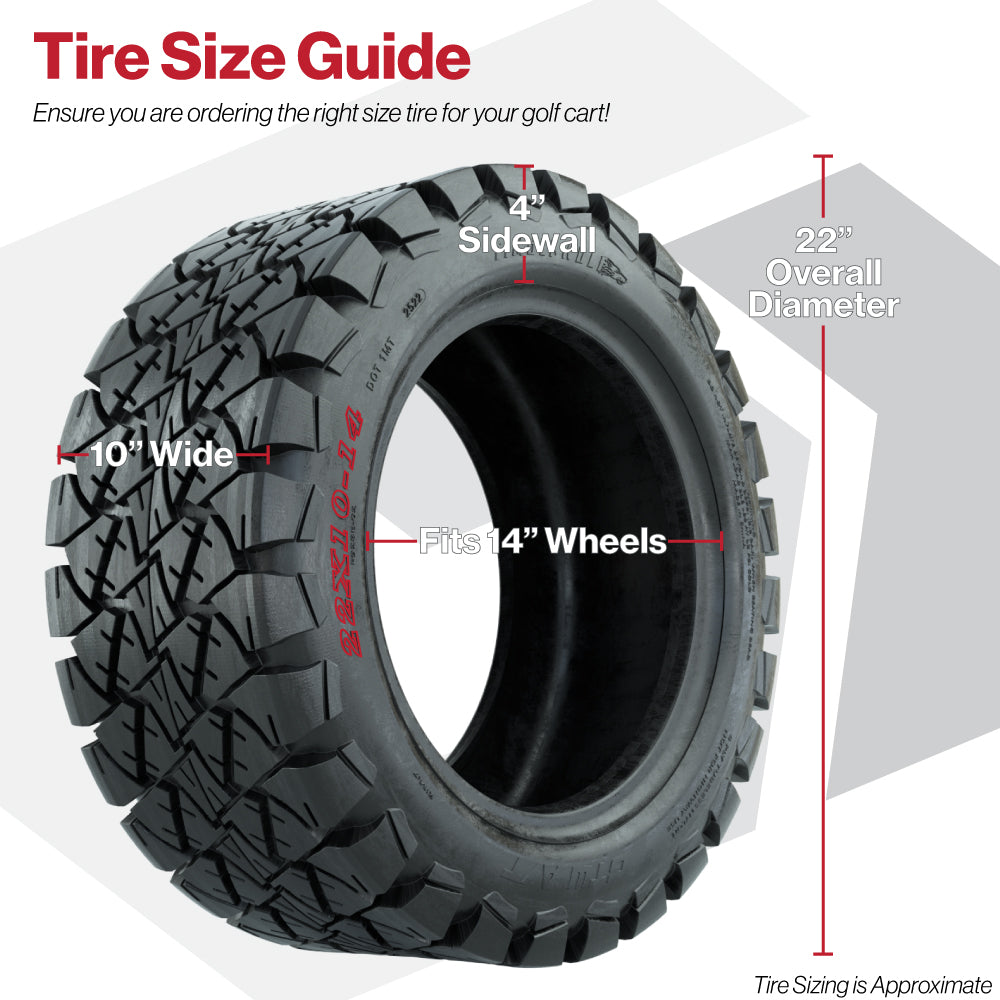 GTW® Assault Matte Bronze 14 in Wheels with 22X10-14 Timberwolf All-Terrain Tires - Full Set