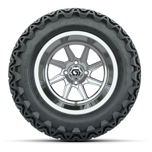 GTW® Reaper Chrome 14 in Wheels with 23X10-14 Predator All-Terrain Tires - Full Set