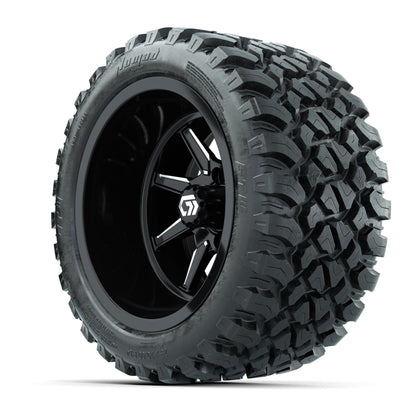 GTW® Reaper Black/Machined 14 in Wheels with 23X10-R14 Nomad Steel Belt Radial All-Terrain Tires - Full Set