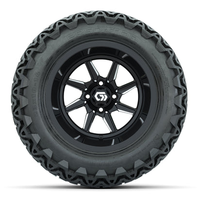 GTW® Reaper Black/Machined 14 in Wheels with 23X10-14 Predator All-Terrain Tires - Full Set