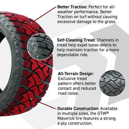 GTW® Blur Gloss Black 16 in Wheels with 225/40-R16 Maverick Street Tires - Full Set