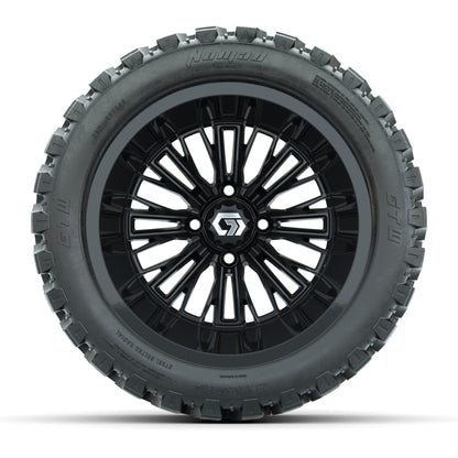 GTW® Viper Gloss Black 14 in Wheels with 23X10-R14 Nomad Steel Belt Radial All-Terrain Tires - Full Set