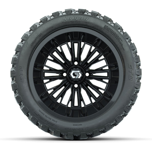 GTW® Viper Gloss Black 14 in Wheels with 23X10-R14 Nomad Steel Belt Radial All-Terrain Tires - Full Set
