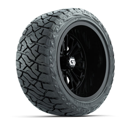 GTW® Viper Gloss Black 14 in Wheels with 23X10-R14 Maverick Steel Belted Radial All-Terrain Tires - Full Set