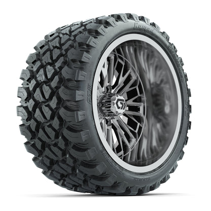 GTW® Viper Chrome 15 in Wheels with 23X10-R15 Nomad Steel Belted Radial All-Terrain Tires - Full Set