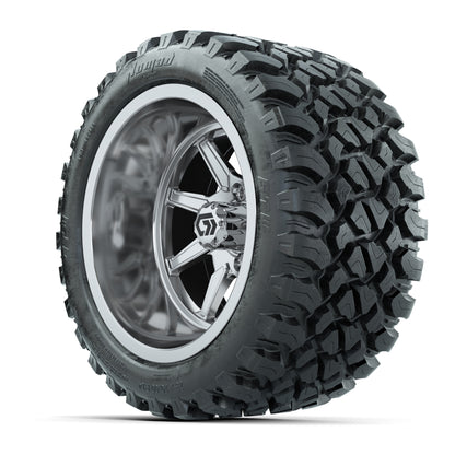 GTW® Reaper Chrome 14 in Wheels with 23X10-R14 Nomad Steel Belt Radial All-Terrain Tires - Full Set