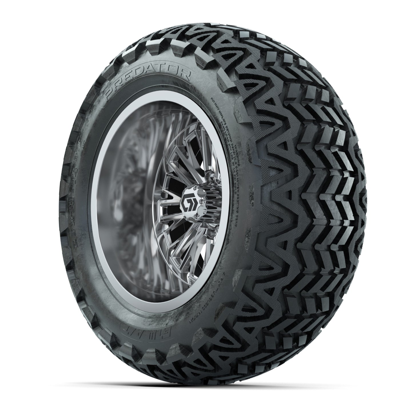 GTW® Viper Chrome 14 in Wheels with 23X10-14 Predator All-Terrain Tires - Full Set
