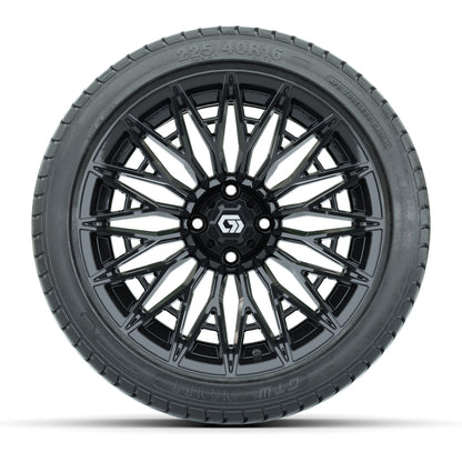 GTW® Blur Gloss Black 16 in Wheels with 225/40-R16 Mamba Street Tires - Full Set