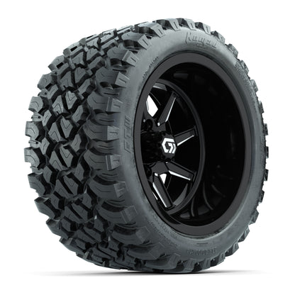 GTW® Reaper Black/Machined 14 in Wheels with 23X10-R14 Nomad Steel Belt Radial All-Terrain Tires - Full Set