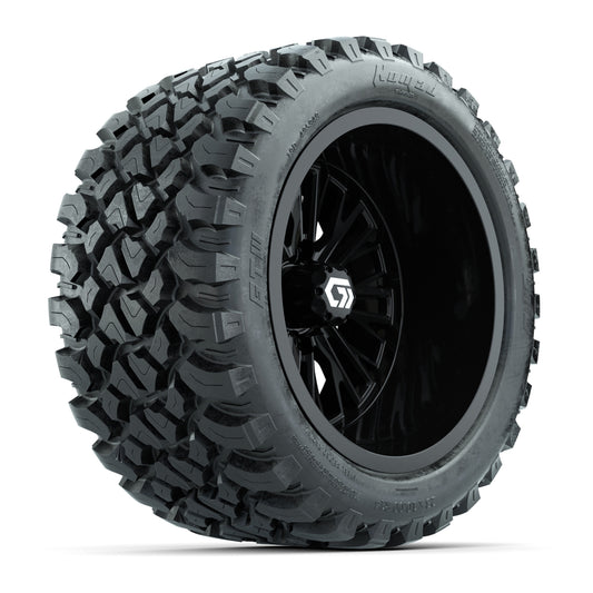 GTW® Viper Gloss Black 14 in Wheels with 23X10-R14 Nomad Steel Belt Radial All-Terrain Tires - Full Set