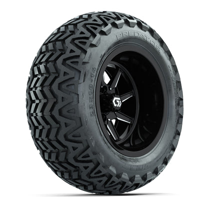 GTW® Reaper Black/Machined 14 in Wheels with 23X10-14 Predator All-Terrain Tires - Full Set