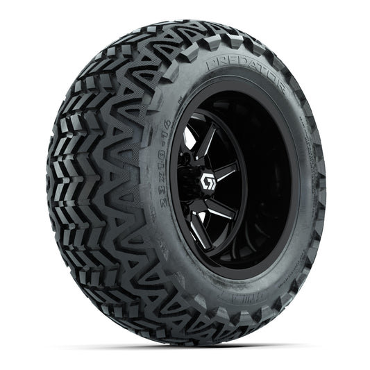 GTW® Reaper Black/Machined 14 in Wheels with 23X10-14 Predator All-Terrain Tires - Full Set