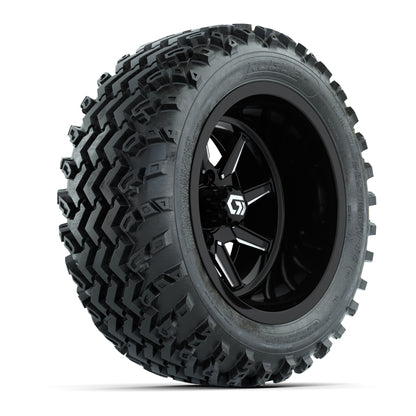GTW® Reaper Black/Machined 14 in Wheels with 23X10-R14 Rogue All-Terrain Tires - Full Set