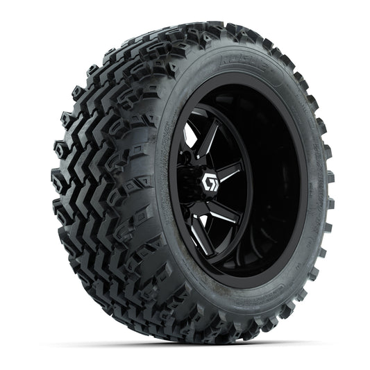 GTW® Reaper Black/Machined 14 in Wheels with 23X10-R14 Rogue All-Terrain Tires - Full Set