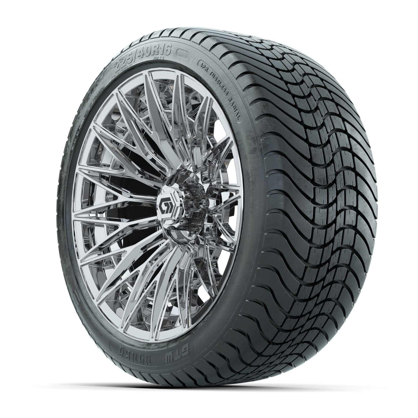 GTW® Blur Chrome 16 in Wheels with 225/40-R16 Mamba Street Tires - Full Set