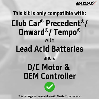 MadJax® Kinect™ Display Screen Kit for D/C motor Club Car Precedent/Tempo/Onward with Lead Acid Battery Setup