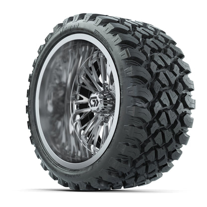 GTW® Viper Chrome 15 in Wheels with 23X10-R15 Nomad Steel Belted Radial All-Terrain Tires - Full Set