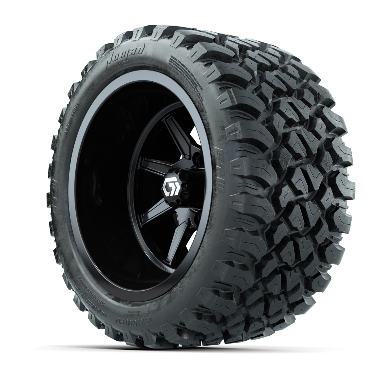 GTW® Reaper Gloss Black 14 in Wheels with 23X10-R14 Nomad Steel Belt Radial All-Terrain Tires - Full Set