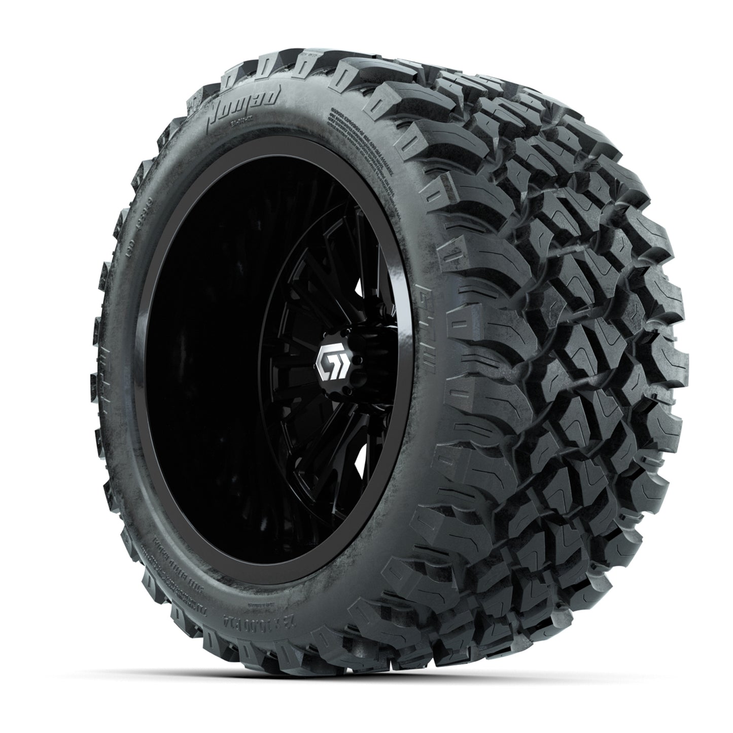GTW® Viper Gloss Black 14 in Wheels with 23X10-R14 Nomad Steel Belt Radial All-Terrain Tires - Full Set