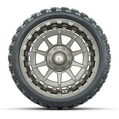 GTW® Barricade Satin Bronze 15 in Wheels with 215-40-R15 Fusion GTR Street Tires - Set of 4