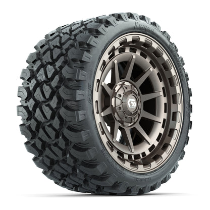 GTW® Barricade Satin Bronze 15 in Wheels with 23x10-15 Nomad Radial All-Terrain Tires - Set of 4