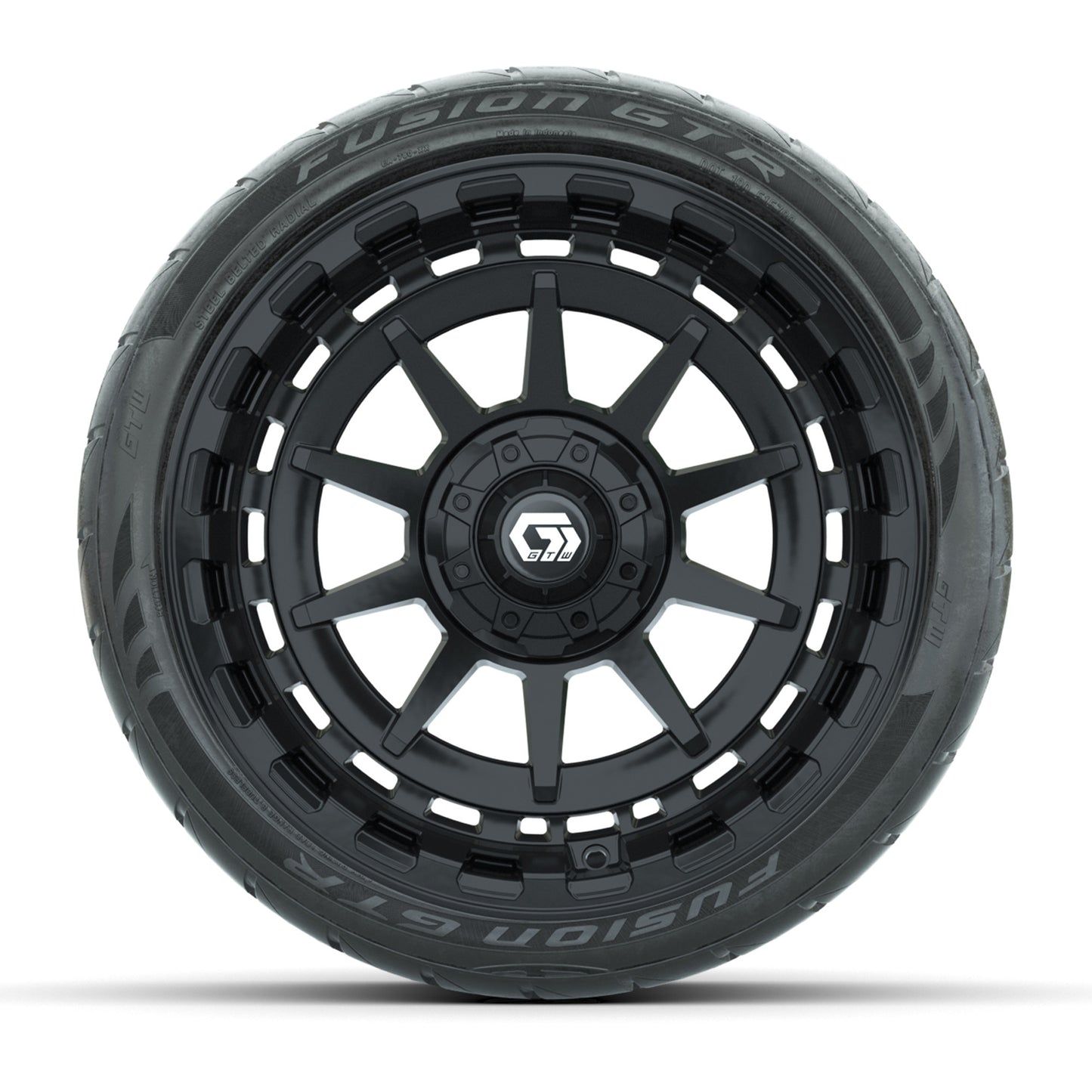 GTW® Barricade Gloss Black 15 in Wheels with 23x10-R15 Nomad Radial All-Terrain Tires - Set of 4