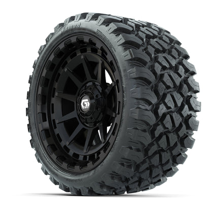 GTW® Barricade Gloss Black 15 in Wheels with 23x10-R15 Nomad Radial All-Terrain Tires - Set of 4