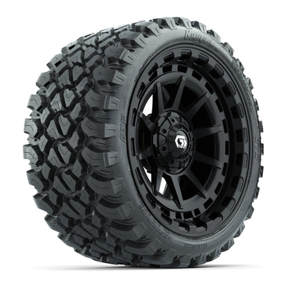 GTW® Barricade Gloss Black 15 in Wheels with 23x10-R15 Nomad Radial All-Terrain Tires - Set of 4