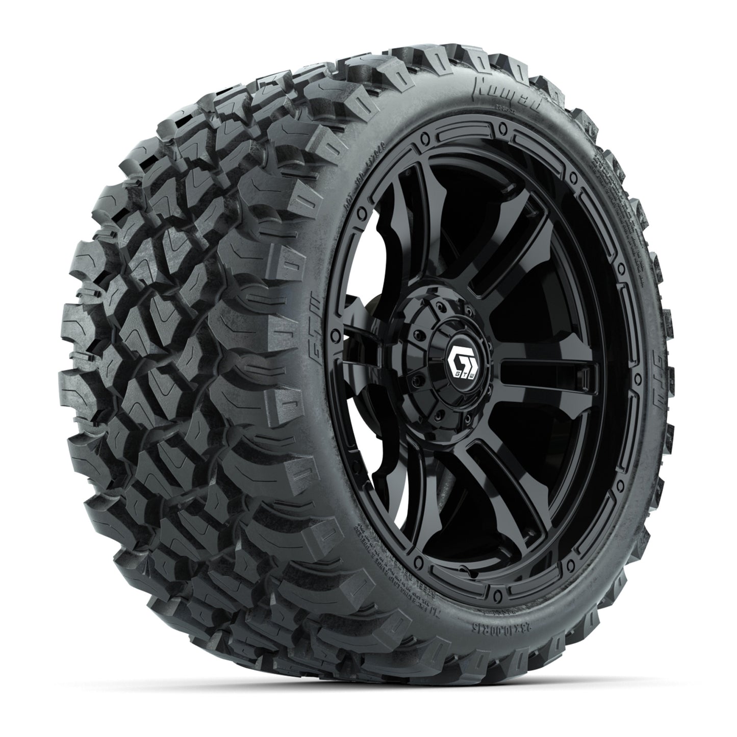 GTW® Shogun Gloss Black 15 in Wheels with 23x10-R15 Nomad Radial All-Terrain Tires - Set of 4