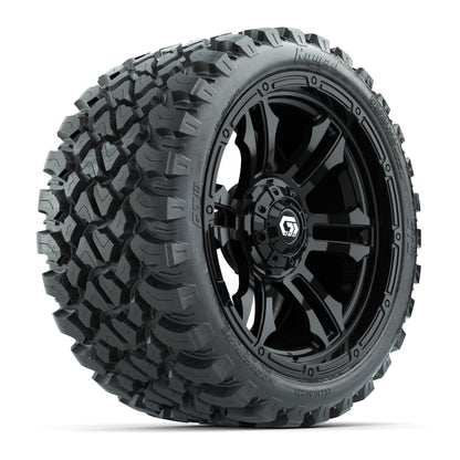 GTW® Shogun Gloss Black 15 in Wheels with 23x10-R15 Nomad Radial All-Terrain Tires - Set of 4