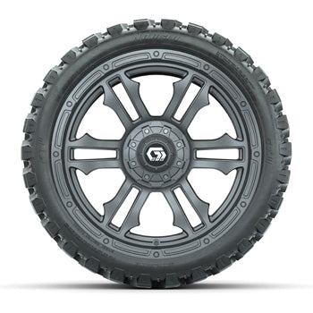 GTW® Shogun Gunmetal 15 in Wheels with 215-40-15 Fusion GTR Steel Belted Street Tires - Set of 4