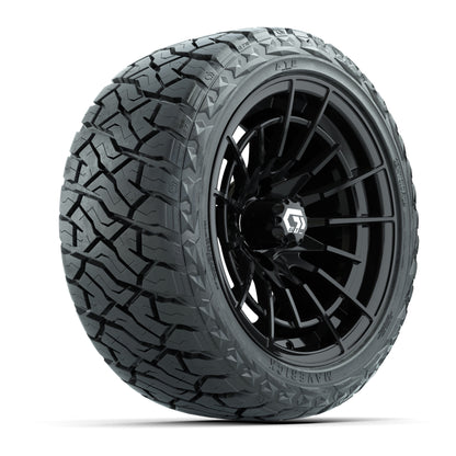 GTW Boost Gloss Black 14 in Wheels with 23x10.00-R14 Maverick All-Terrain Tires – Set of 4