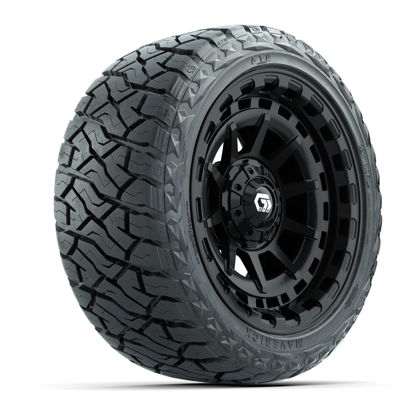 GTW Barricade Gloss Black 14 in Wheels with 23x10.00-R14 Maverick All-Terrain Tires – Set of 4