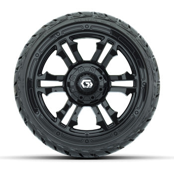 GTW Shogun Gloss Black 14 in Wheels with 205/35-R14 Maverick Low-Profile A/T Tires – Set of 4