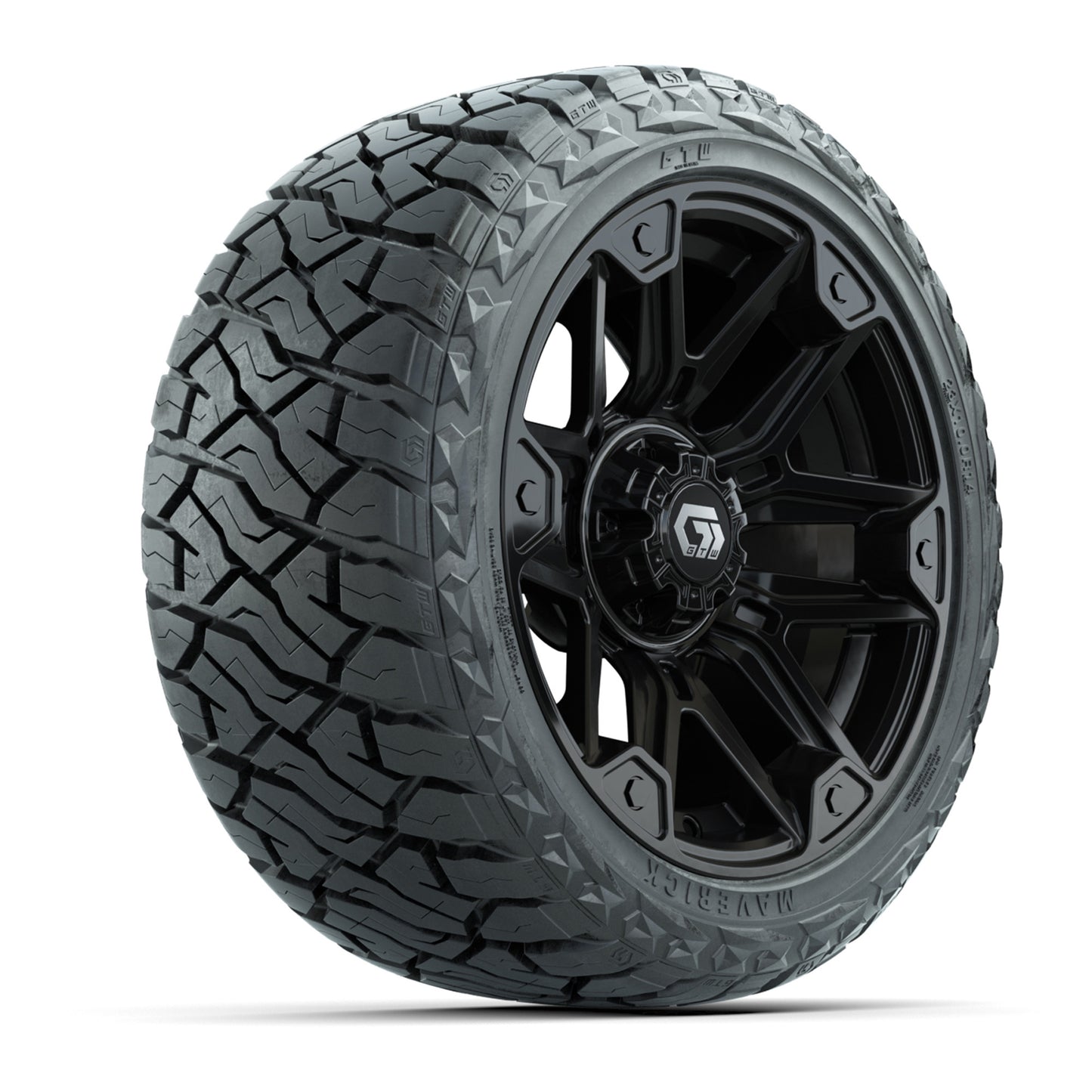 GTW Graffiti Gloss Black 14 in Wheels with 23x10.00-R14 Maverick All-Terrain Tires – Set of 4