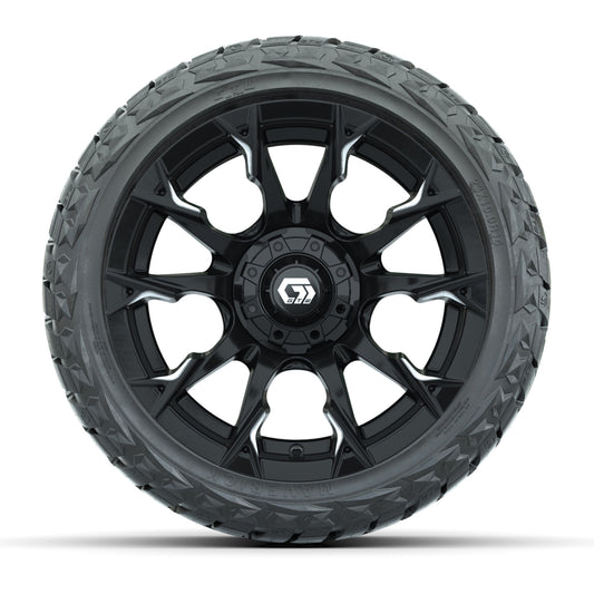 GTW Diablo Gloss Black/Machined 14 in Wheels with 23x10.00-R14 Maverick All-Terrain Tires – Set of 4