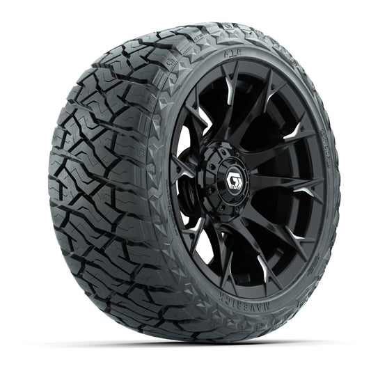 GTW Diablo Gloss Black/Machined 14 in Wheels with 23x10.00-R14 Maverick All-Terrain Tires – Set of 4