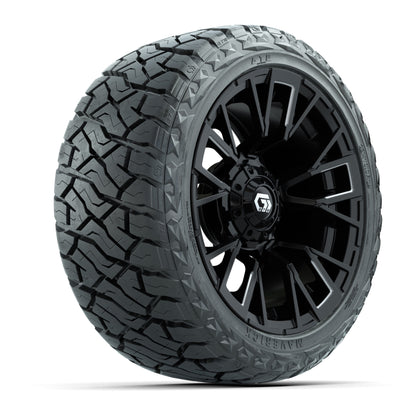 GTW Vandal Matte Black/Machined 14 in Wheels with 23x10.00-R14 Maverick All-Terrain Tires – Set of 4
