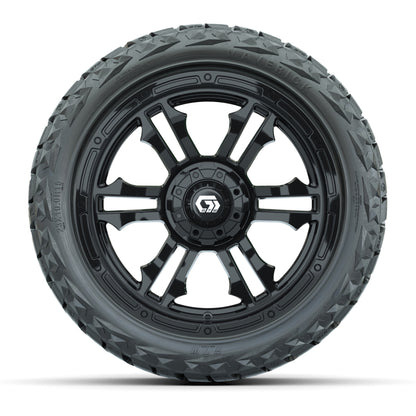 GTW® Shogun Gloss Black 15 in Wheels with 23x10.00-R15 Maverick All-Terrain Tires – Set of 4