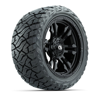 GTW® Shogun Gloss Black 15 in Wheels with 23x10.00-R15 Maverick All-Terrain Tires – Set of 4