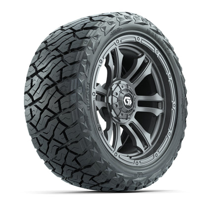 GTW® Shogun Gloss Gunmetal 15 in Wheels with 23x10.00-R15 Maverick All-Terrain Tires – Set of 4